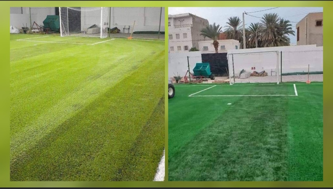  جرجيس..بكلفة 250  الف دينار تعشيب وانارة ملعب دار الشباب